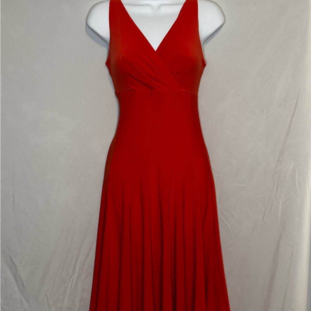 American Living Red/Orange Sleeveless pleated dress